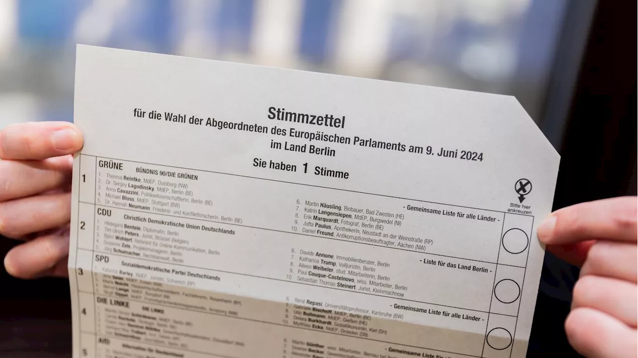 Erstmals wählen auch 16-Jährige: Rund 2,5 Millionen Menschen in Berlin zur Europawahl aufgerufen