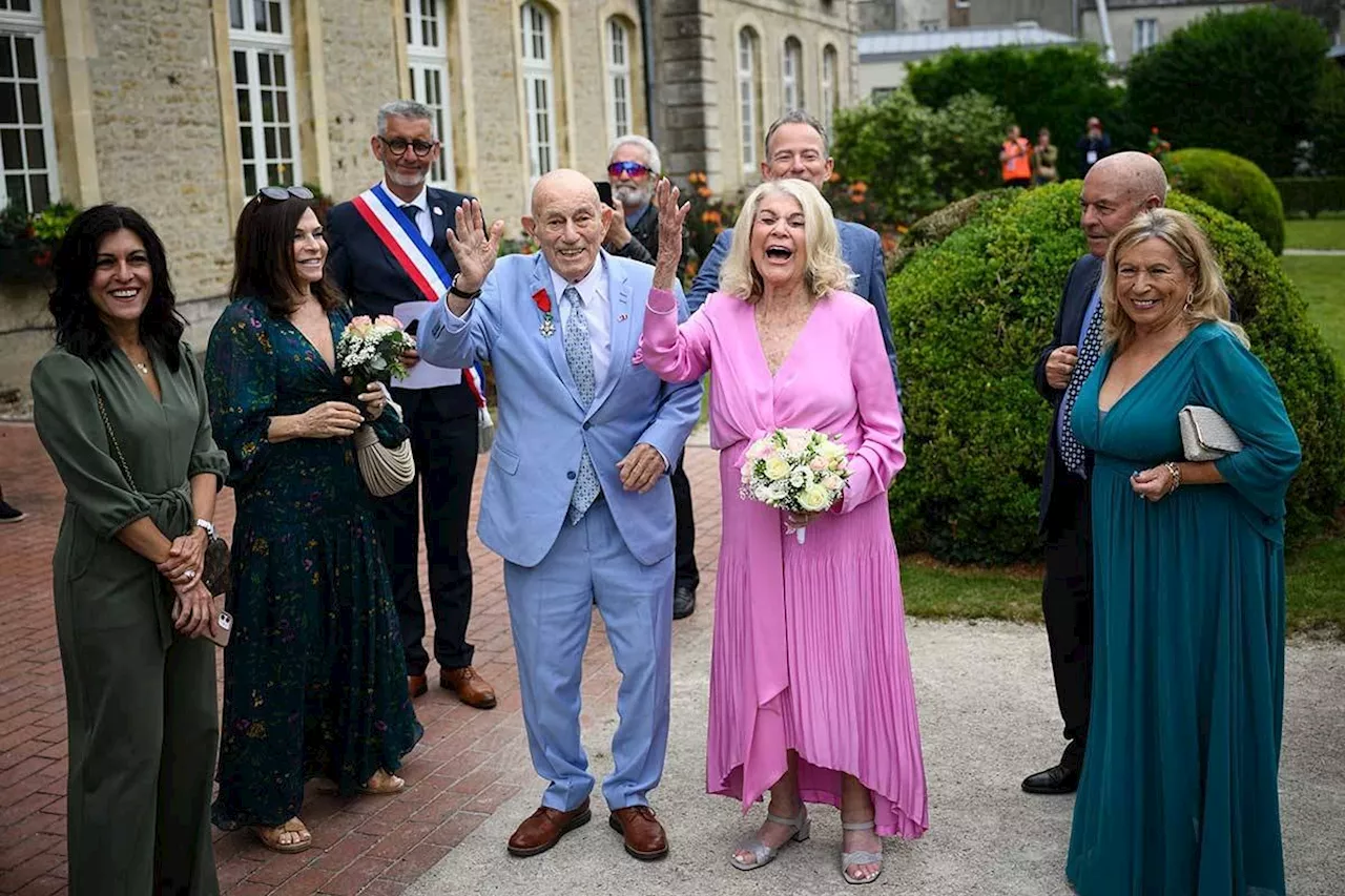 WWII veteran, 100, marries sweetheart, 96, in France after D-Day events