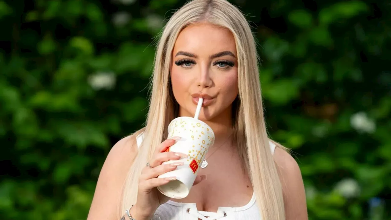 Only Fans model reveals she spent 8 HOURS in a police cell after throwing McDonald’s banana milkshake over...