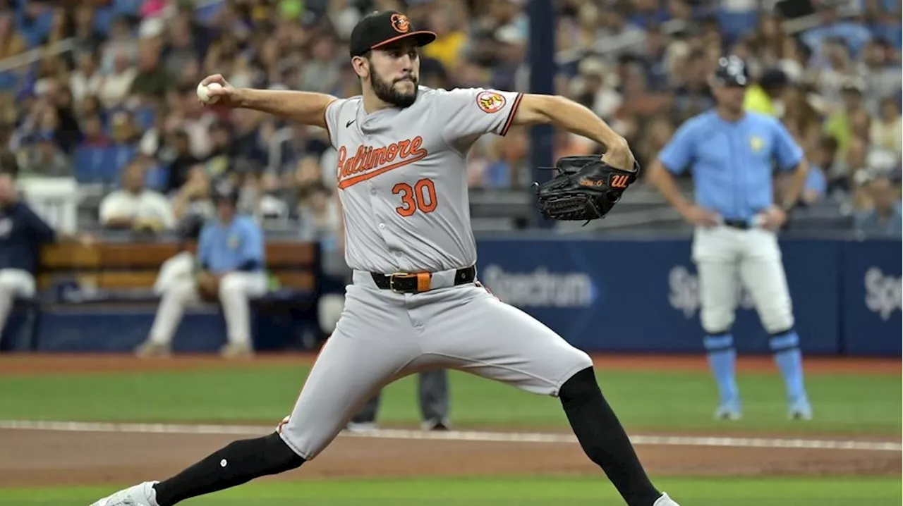 Rodriguez takes perfect game into sixth, Rutschman hits grand slam as Orioles rout Rays