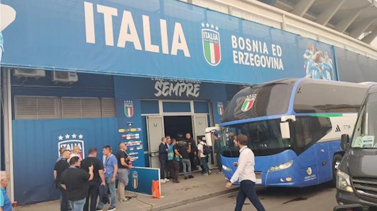 Italia, stasera l'ultima amichevole prima di Euro 2024: azzurri arrivati al Castellani