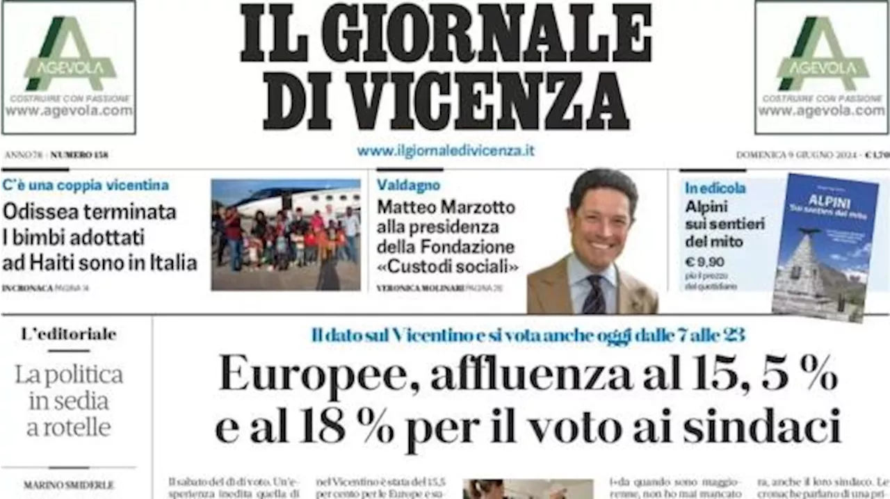 La prima pagina de Il Giornale di Vicenza esorta la città: 'Tutti con il Vicenza'