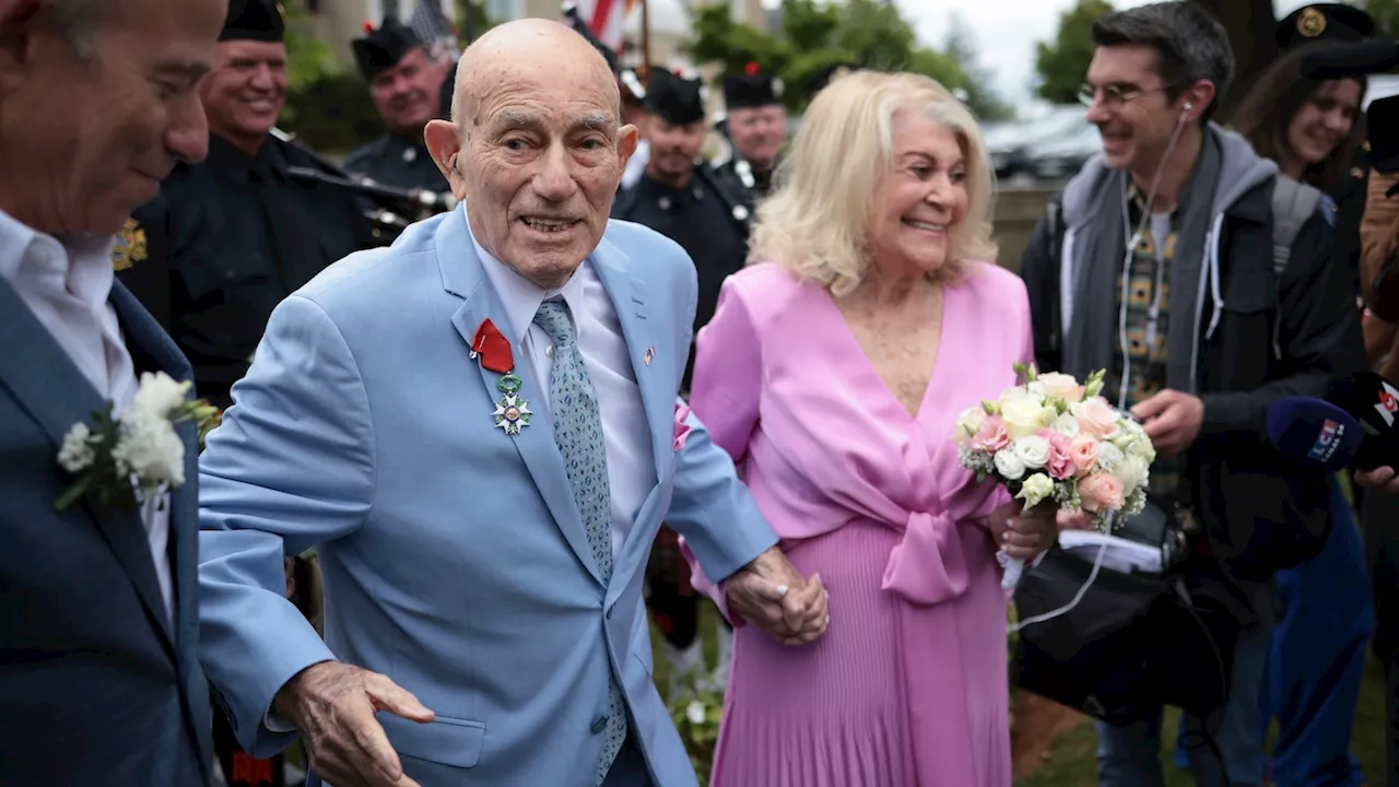 100-year-old vet returns to Normandy and marries bride, 96, near D-Day beaches