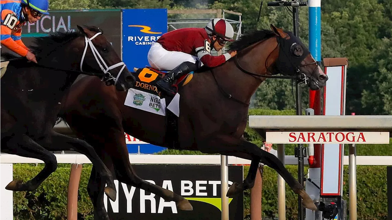 Dornoch pulls off an upset to win the first Belmont Stakes run at Saratoga Race Course