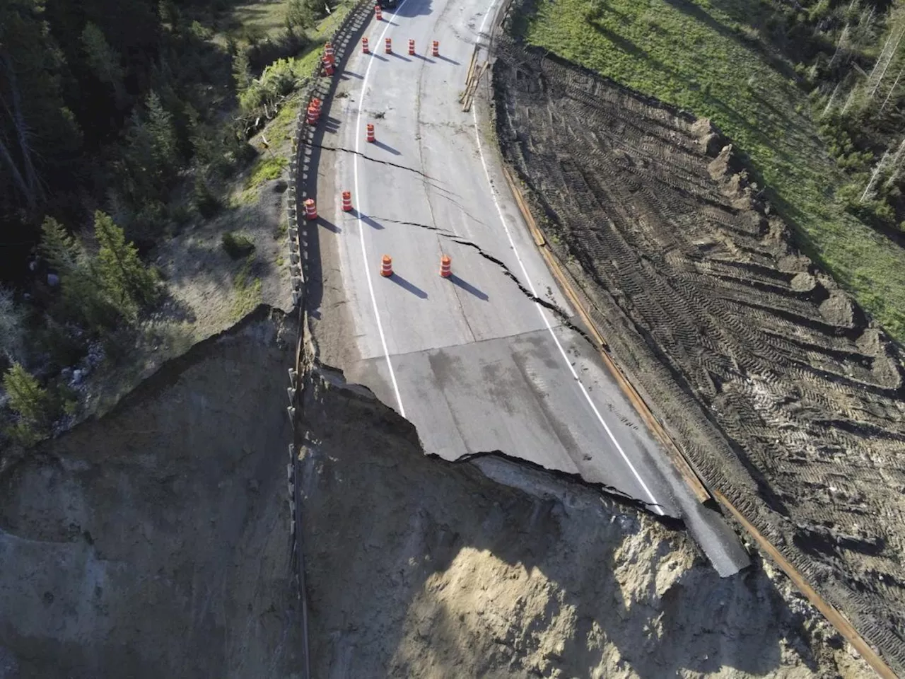 Massive chunk of Wyoming's Teton Pass crumbles; unclear how quickly the road can be rebuilt