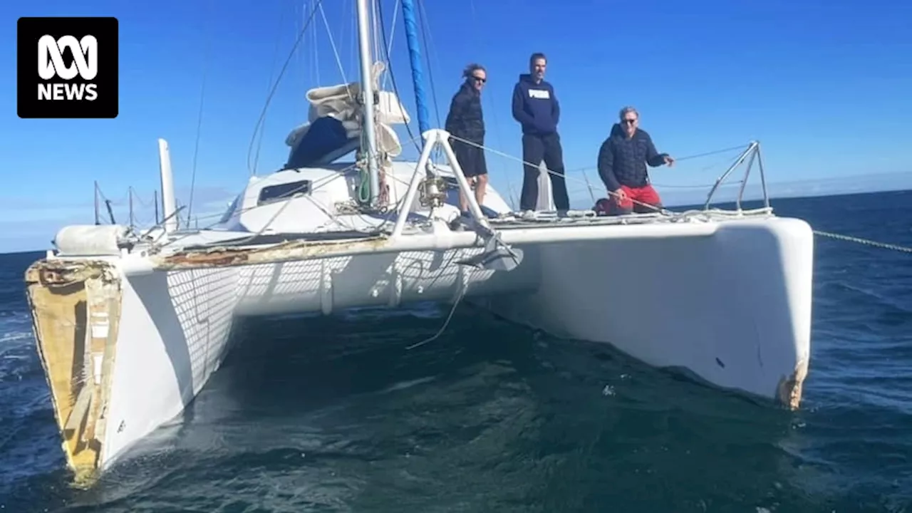 Three people rescued after catamaran runs aground off Windy Harbour, WA