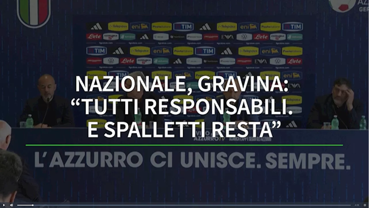 Nazionale, Gravina: 'Tutti responsabili. E Spalletti resta'