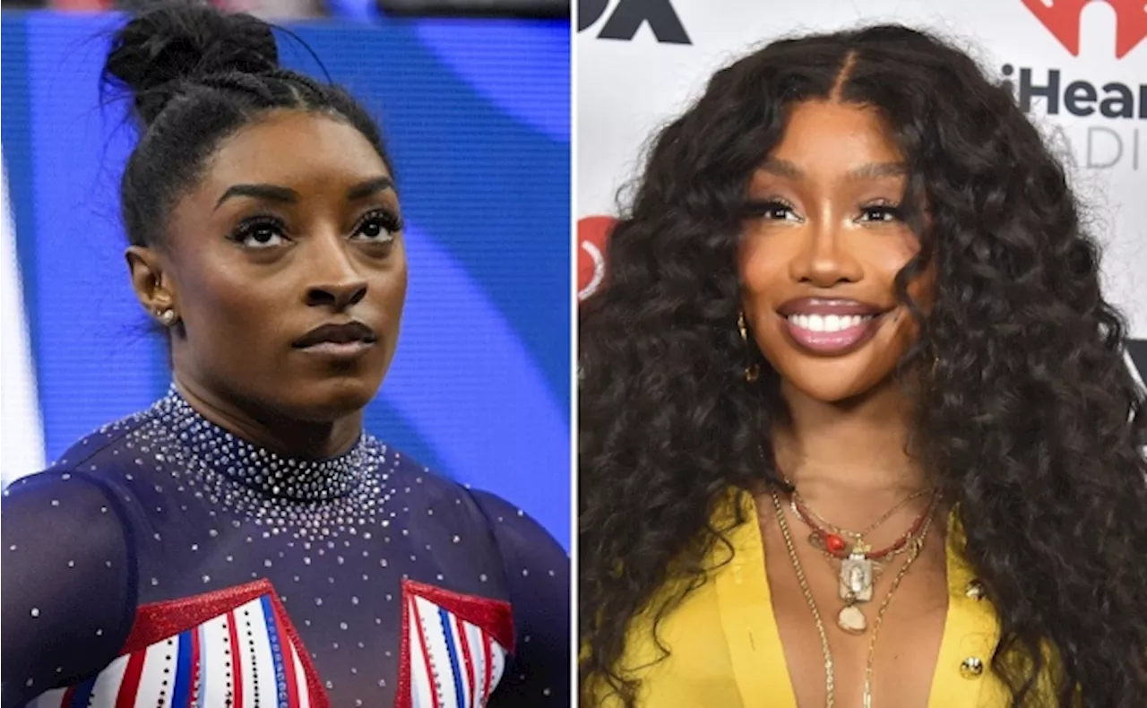 SZA and Simone Biles have friendly handstand contest