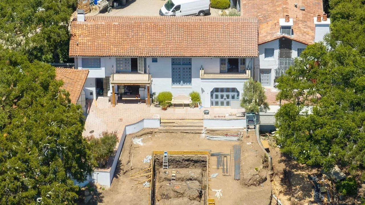 Jennifer Aniston's Montecito farmhouse pictured undergoing major construction