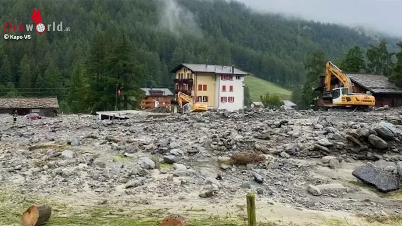 Schweiz: Unwetter-Toter (67) von Wallis identifiziert, ein Mann (52) weiter vermisst