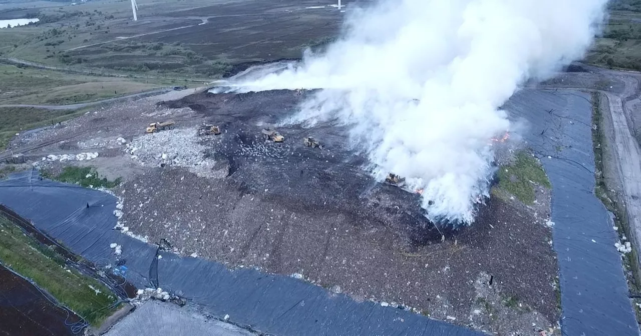 Firefighters continue to battle huge blaze at Airdrie landfill site two days on