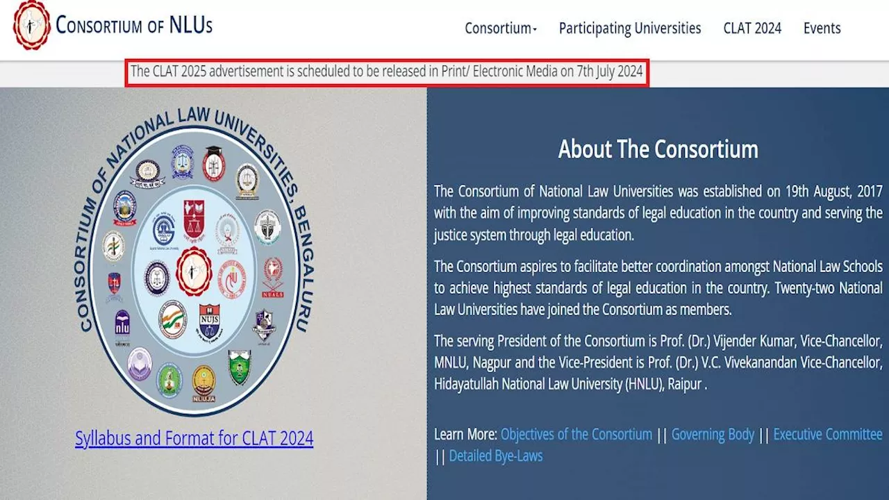 CLAT 2025: कॉमन लॉ एडमिशन टेस्ट के लिए इस डेट को जारी हो सकता है नोटिफिकेशन, 2 दिसंबर को होगी परीक्षा