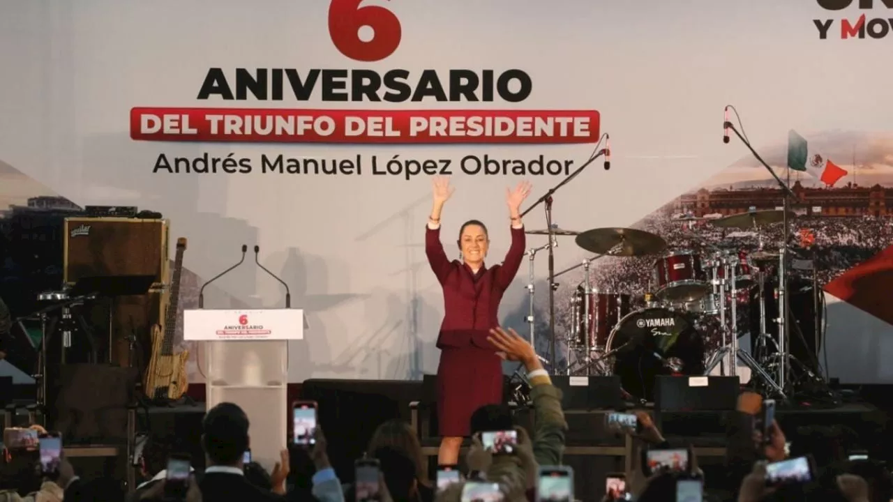 Sheinbaum celebra triunfo de AMLO de hace 6 años; llama apoyar reformas