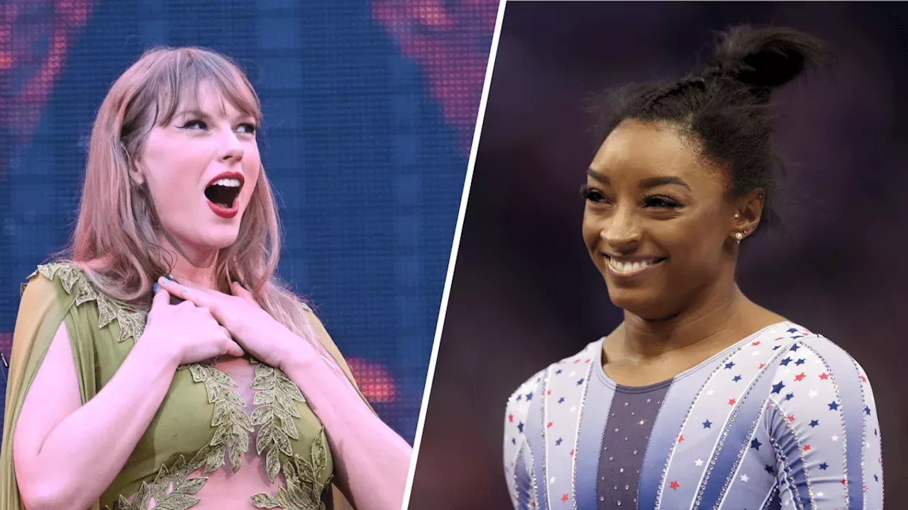 Taylor Swift reacts to Simone Biles' floor routine featuring her song