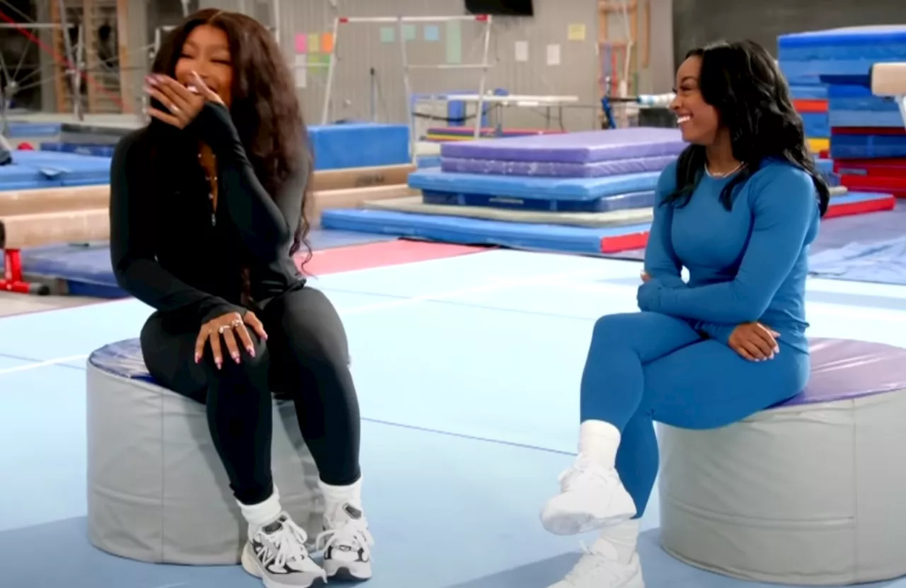 See N.J.’s SZA beat Olympic champion Simone Biles in handstand contest