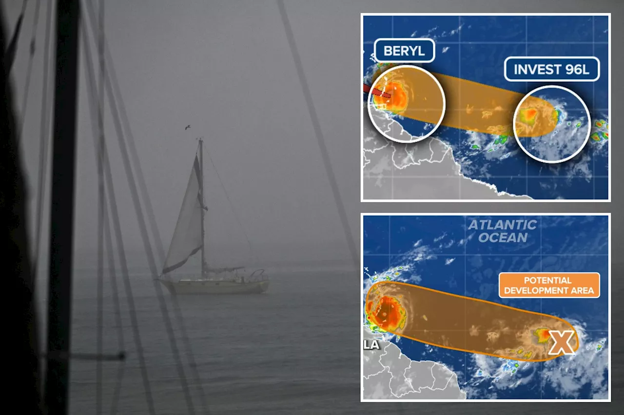 New tropical disturbance 96L could develop behind Hurricane Beryl in Atlantic