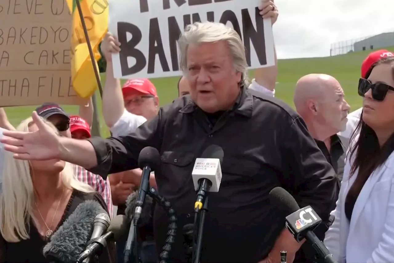 Trump ally Steve Bannon says he's 'proud to go to prison' as he surrenders for contempt of Congress conviction