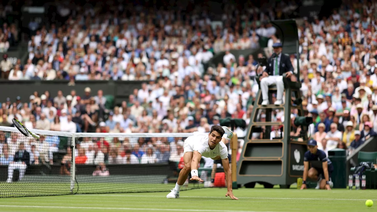 – Nick Kyrgios gives Carlos Alcaraz 10/10 for dive on Centre Court as David Beckh...