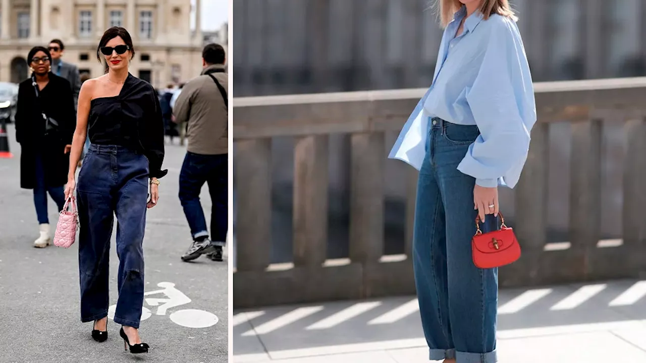 Cómo llevar blusas con jeans de tiro alto a la oficina en julio 2024