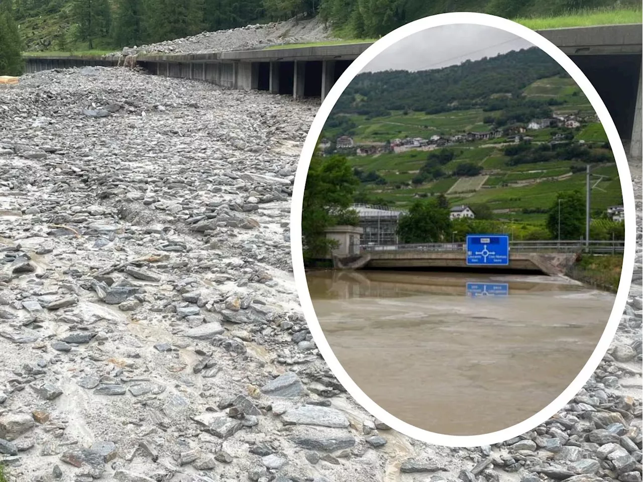 Pässe gesperrt, Bewohner von der Außenwelt abgeschnitten: Heftige Unwetter in der Schweiz