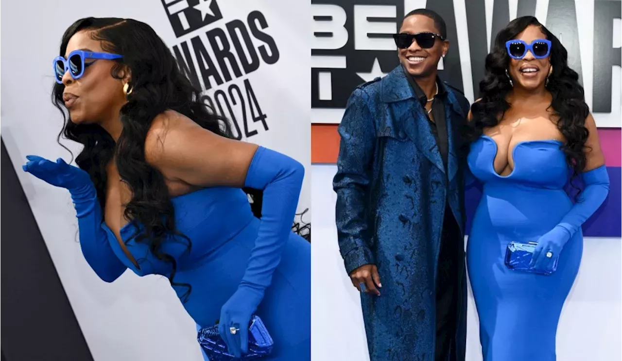 Niecy Nash Goes Strapless in Plunging Blue Dress on the BET Awards 2024