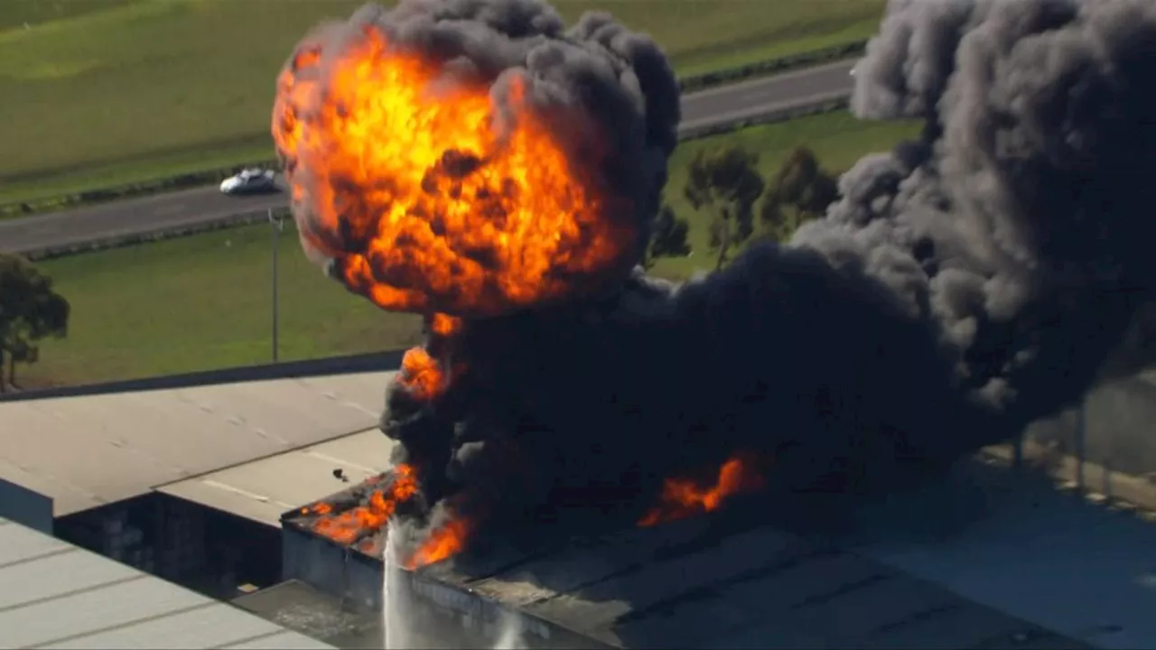 Large factory fire burning in Derrimut following chemical explosion