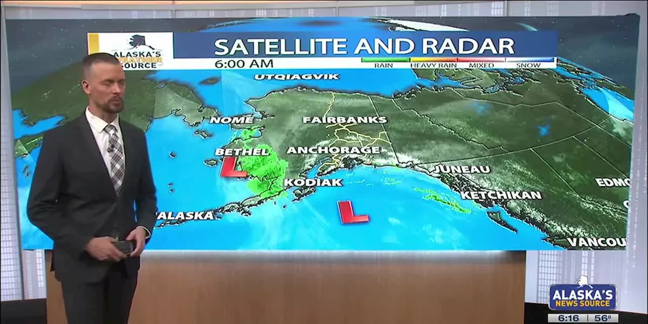 Seasonal highs across Southcentral, with rain continuing across the state