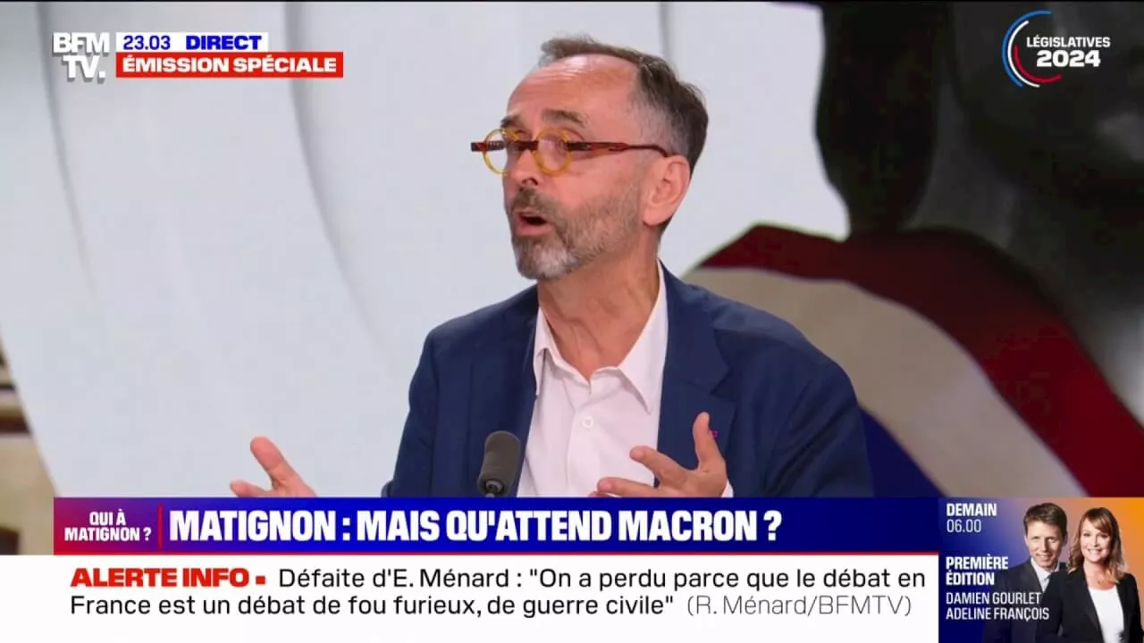 Robert Ménard évoque la possibilité 'de faire appel à d'autres qu'à des hommes politiques des partis' pour gouverner la France