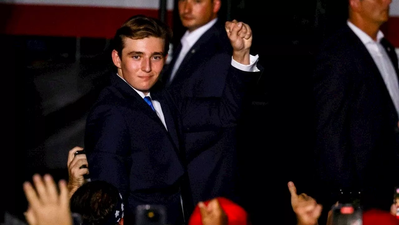 Barron Trump debuts at father's Florida campaign rally to sustained applause