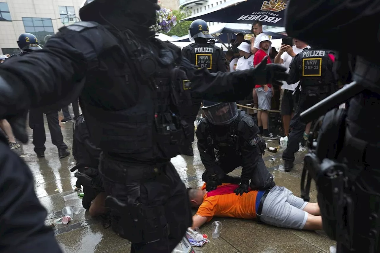 England and Netherlands fans clash in Dortmund ahead of Euro 2024 semi-final game
