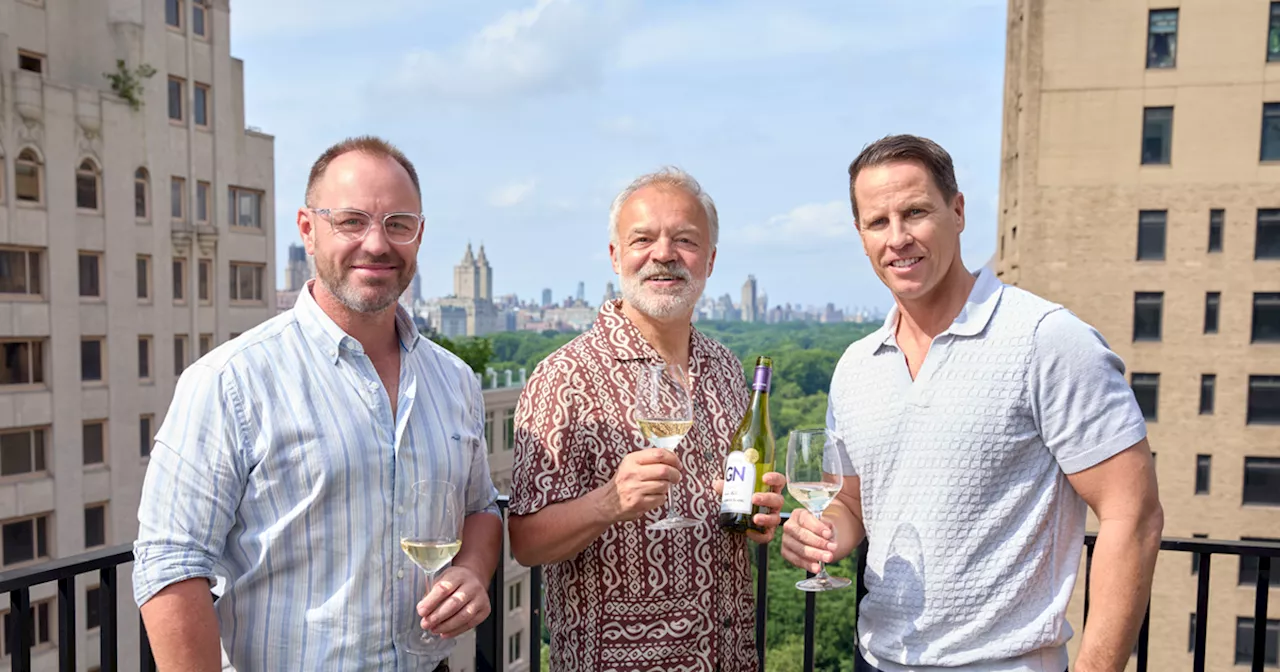 Graham Norton launches vintage wine in NYC with hubby Jonathan McLeod