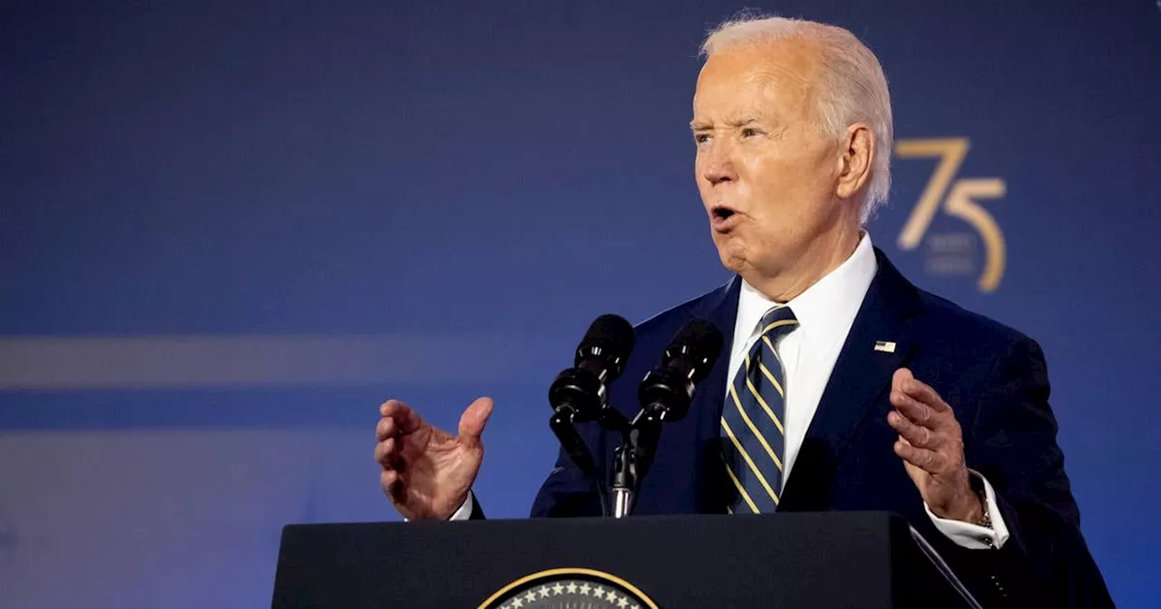 Biden promises new air defences for Ukraine in forceful Nato speech