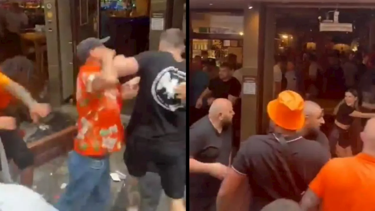  ¡Terrible! Aficionados de Países Bajos atacan un bar lleno de ingleses (VIDEO)