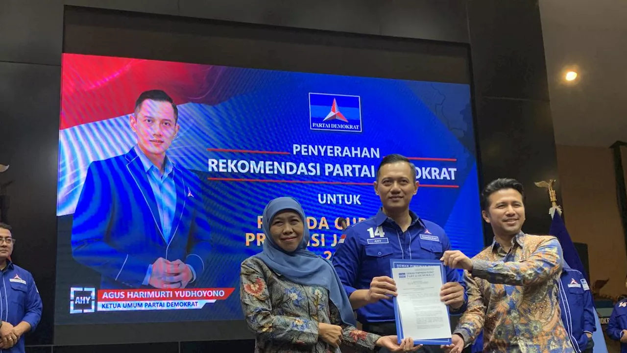 Khofifah-Emil Resmi Kantongi Rekomendasi Partai Demokrat Maju Pilkada Jatim