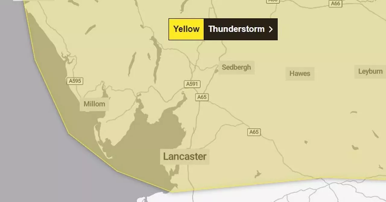 Thunderstorms to hit Lancashire today as Met Office issues 8-hour warning