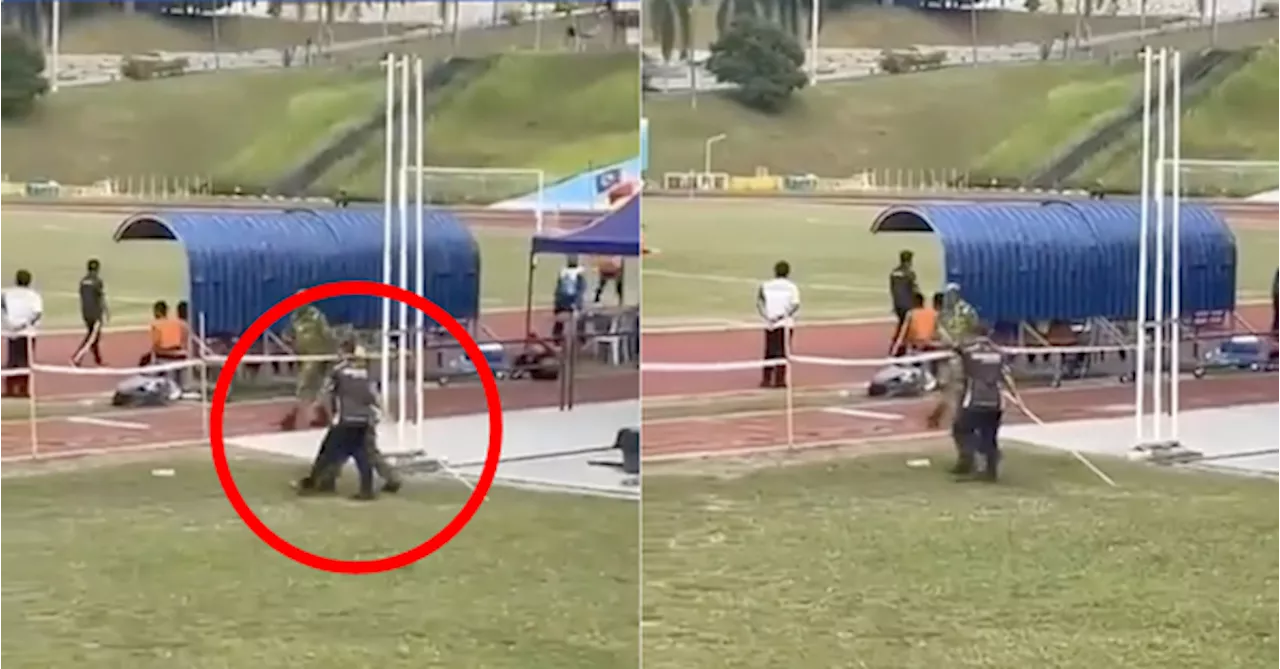 Angry Dad Threatens Referee With Metal Rod After Son Gets Red Card In Football Match