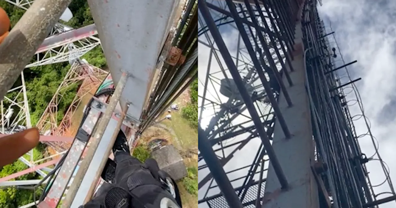 'Kaki Menggigil Lepas Panjat Tower ' - Lelaki Kongsi Momen 'Tersangkut' Hampir 30 Minit