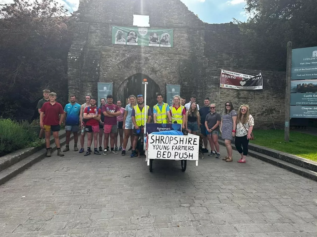 Bed push helps Shropshire Young Farmers raise £2,450 for charity