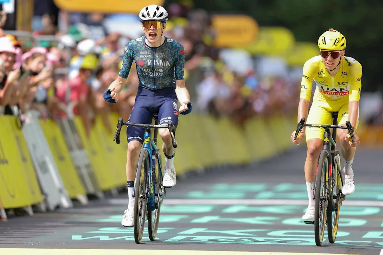 Tour de France : Jonas Vingegaard remporte la 11e étape au Lioran en s’offrant Tadej Pogacar au sprint