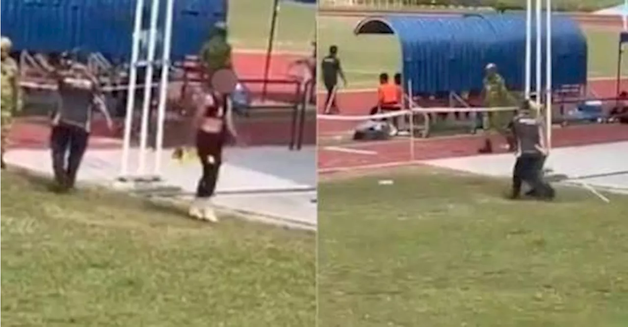 Referee threatened by man with iron rod after red carding son