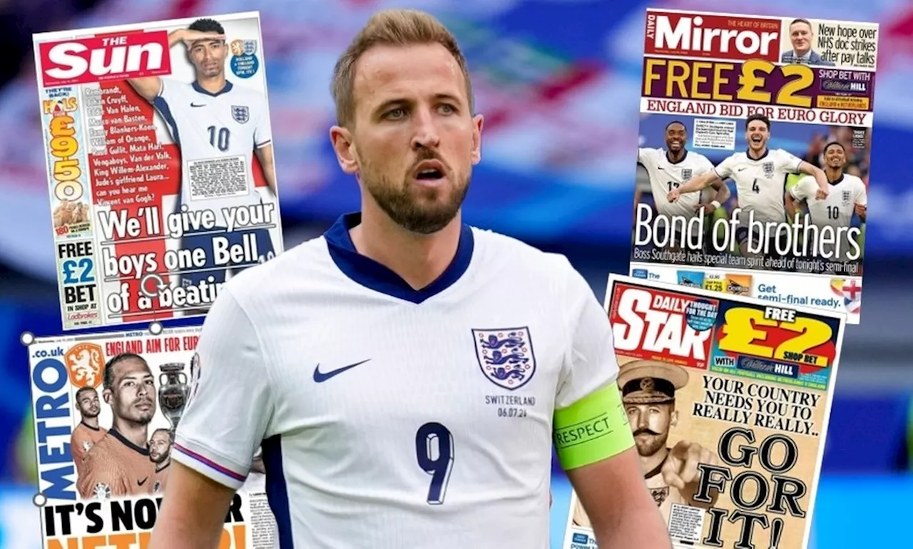 Britse tabloids sporen Engeland en 'captain' Kane aan voor clash met Oranje