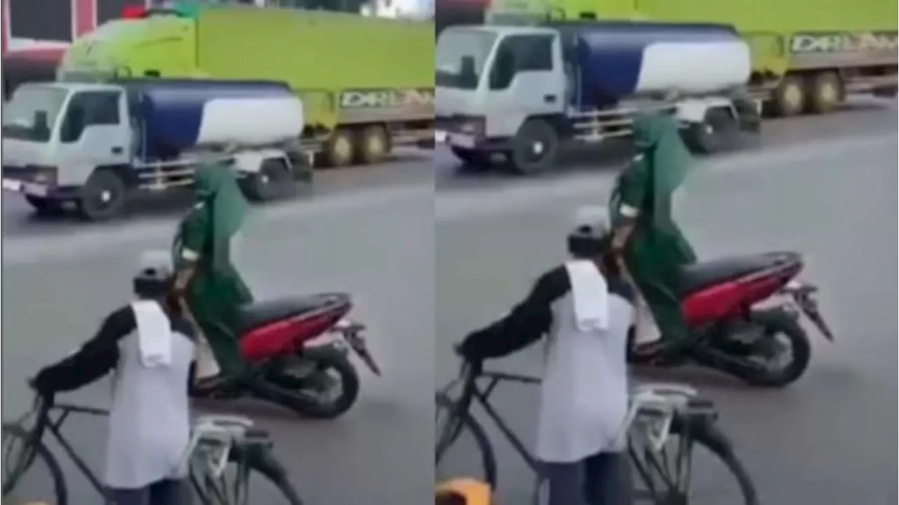 Heboh Aksi Emak-emak Ugal-ugalan Naik Motor Sambil Berdiri, Ternyata Seorang ODGJ