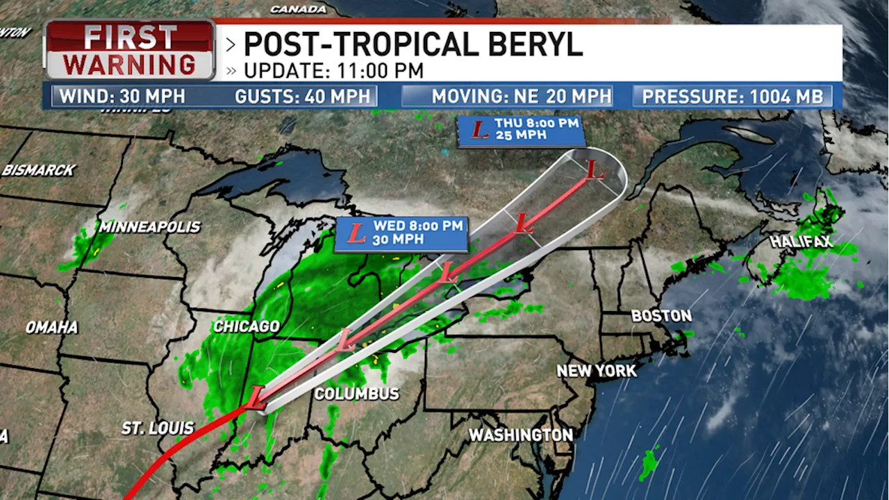 Columbus Weather: Beryl remnants could drop more showers on Central Ohio