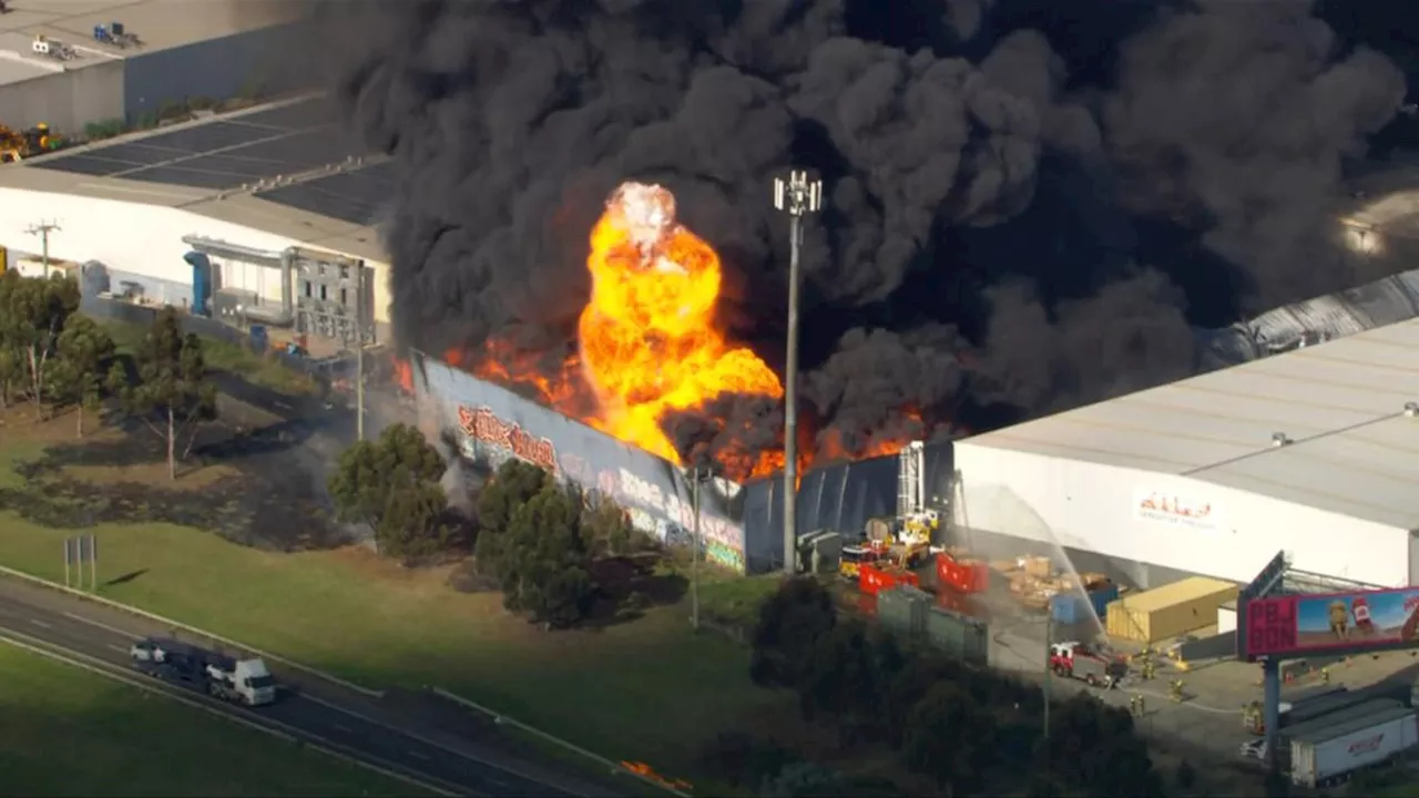 Toxic waterway alert after massive Derrimut chemical factory fire