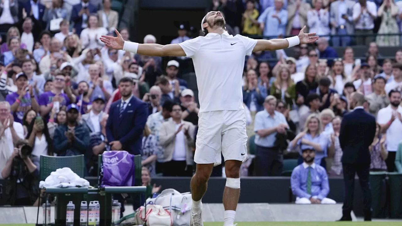 Lorenzo Musetti reaches his first Grand Slam semifinal at Wimbledon and will face Novak Djokovic