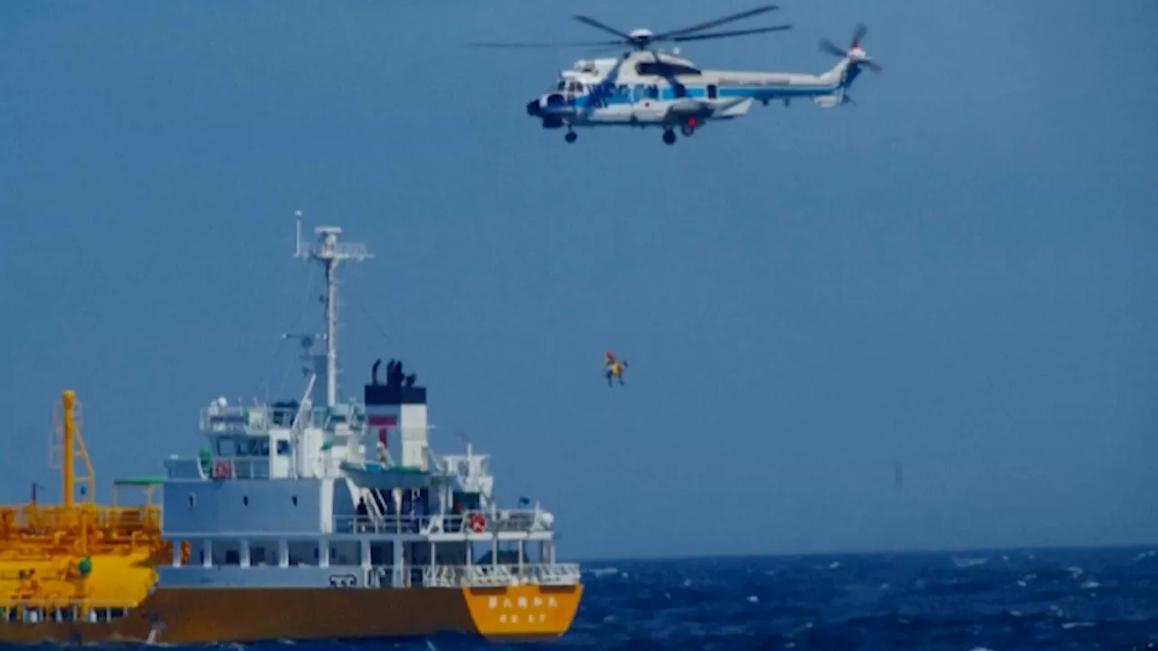 Watch: Swimmer swept out to sea rescued by Japanese Coast Guard