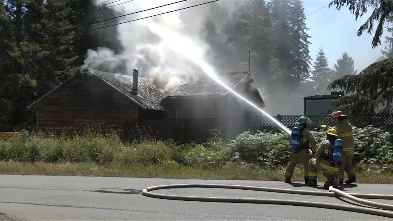 No injuries after firefighters fall through floor when fighting Oyster River fire