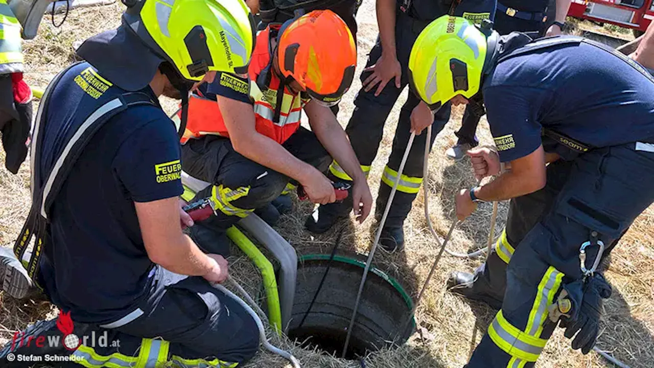 Nö: Arbeiter in 60 cm-Abwasser-Kanalsystem gefangen → aufwendige Menschenbergung in Oberwaltersdorf