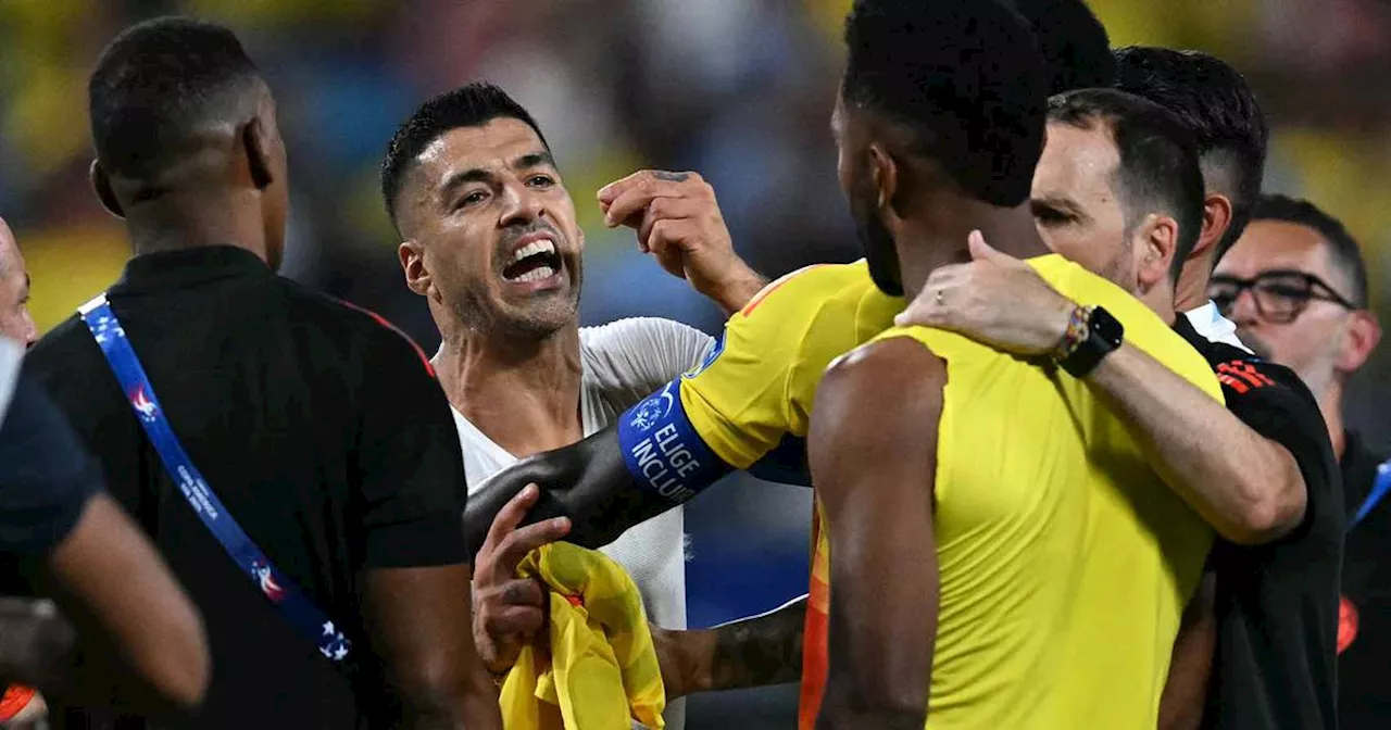 Luis Suárez quiso MORDER a Miguel Borja; así comenzó la pelea campal del Colombia-Uruguay (VIDEO)