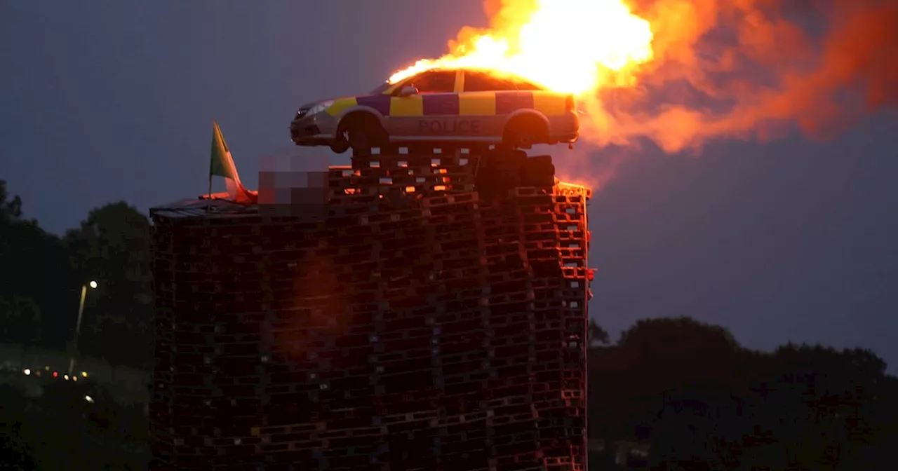 Burning of mock police car in bonfire ‘wrong on every level’